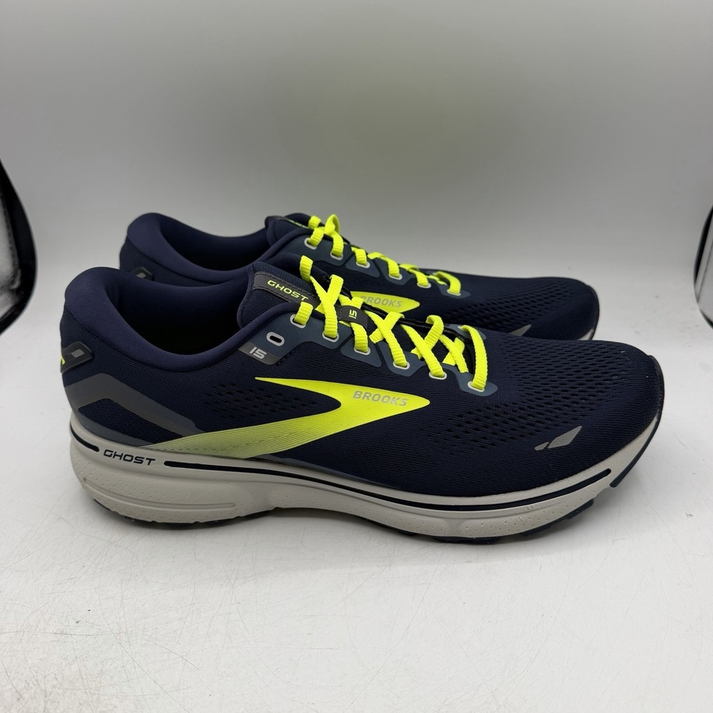 Brooks Ghost 15 Road Running Shoes Mens Sz 12 D Navy Blue Training Gym Sneakers